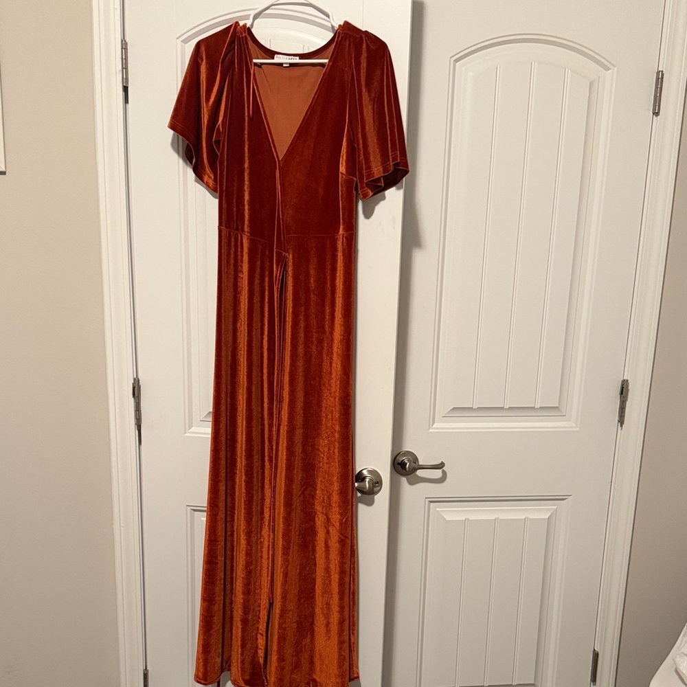 Baltic Born Burnt Orange Velvet Dress